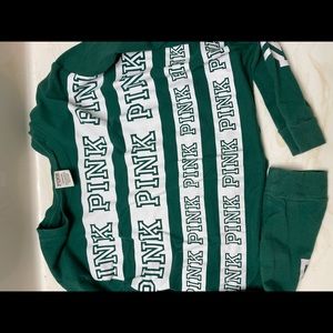PINK Victoria’s Secret green cropped long sleeve